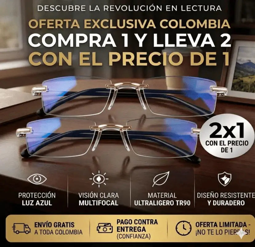 🔥 Promo Especial: Compra 1 y Lleva 2  Gafas Optilux TR90 que Protegen Tu Vista y Reducen el Cansancio Visual👓