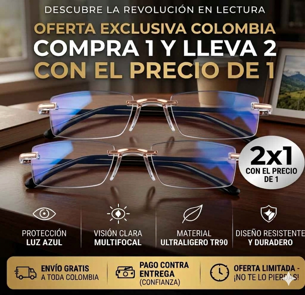 🔥 Promo Especial: Compra 1 y Lleva 2  Gafas Optilux TR90 que Protegen Tu Vista y Reducen el Cansancio Visual👓